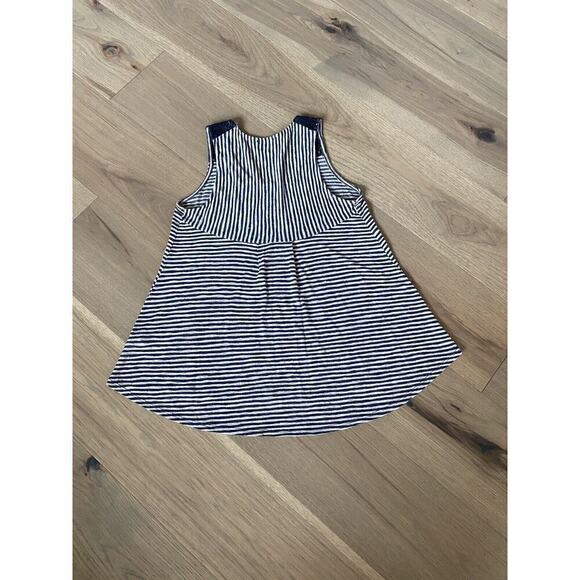 W5 Womens Navy and Gray Striped Lace Sleeveless Swing Tank Top Size Small - Picture 4 of 8